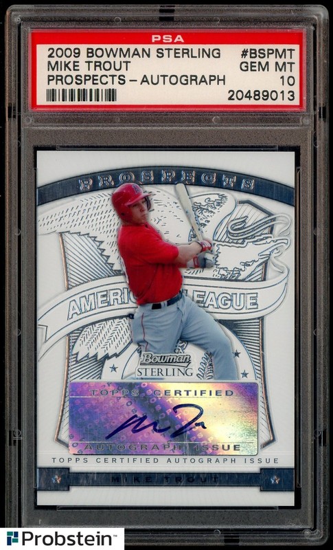 2009 Bowman Sterling Prospect Mike Trout Angels RC Rookie AUTO PSA 10 GEM MINT