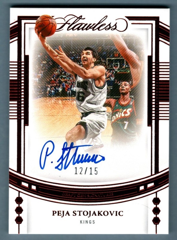 Peja Stojakovic 2022-23 Panini Flawless Draft Gems Ruby Red Signed Auto #12/15