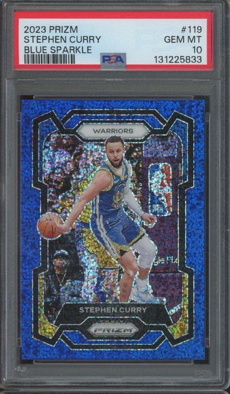 2023 Panini Prizm Blue Sparkle #119 Stephen Curry 101/144 Gem Mint PSA 10 