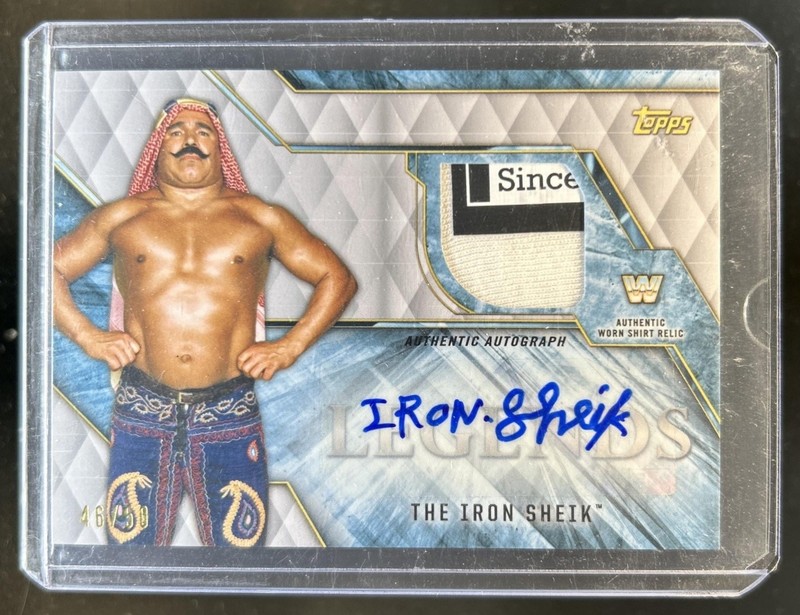 2017 Legends of WWE The Iron Sheik Shirt Relic Auto Autograph #46/50