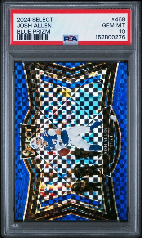 2024 Panini Select - Field Level Josh Allen #468 Blue Prizm /75 PSA 10