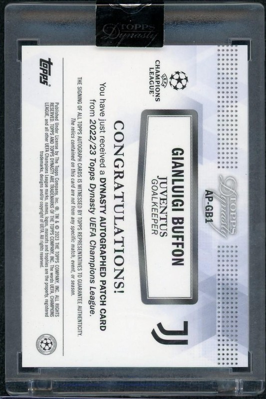2022/23 Topps Dynasty Gianluigi Buffon Patch Auto /10 view 2