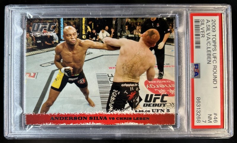 2009 Topps UFC Round 1 Anderson Silva Chris Leben Silver #/288 PSA 7