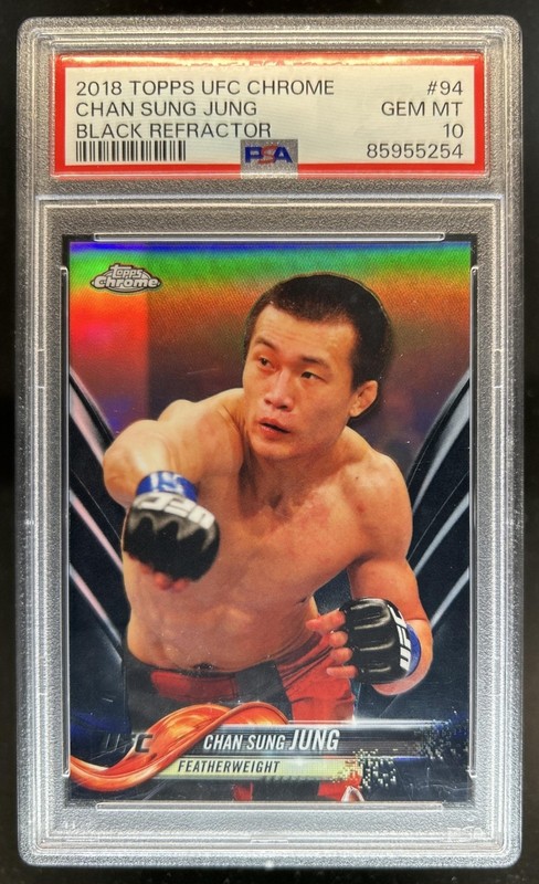 2018 Topps Chrome UFC Chan Sung Jung Black #/10 PSA 10 GEM MINT