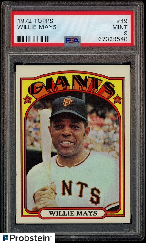 1972 Topps #49 Willie Mays San Francisco Giants HOF PSA 9 MINT