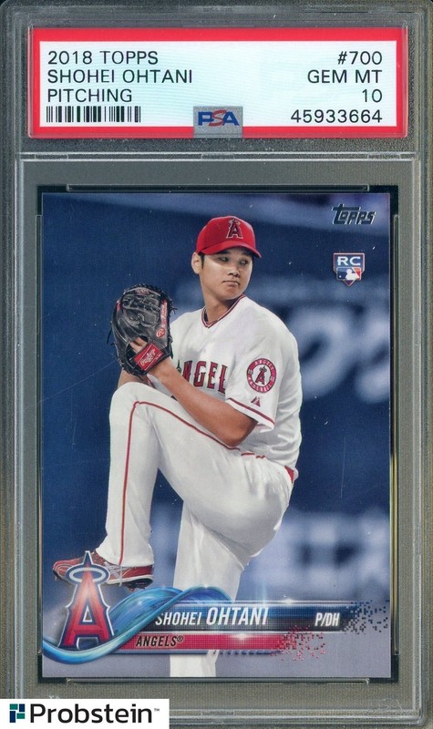 2018 Topps #700 Shohei Ohtani Pitching Angels RC Rookie PSA 10 GEM MINT