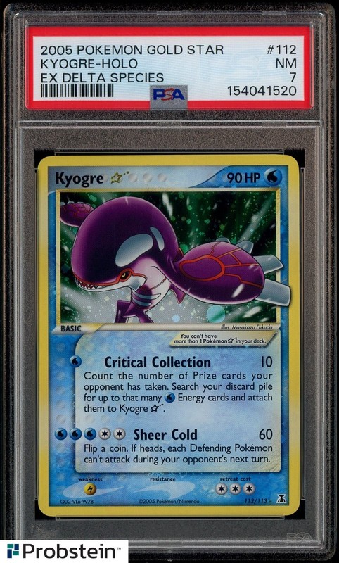 2005 Pokemon Gold Star Ex Delta Species #112 Kyogre Holo PSA 7 NM