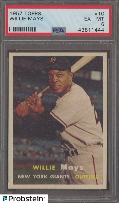 1957 Topps #10 Willie Mays New York Giants HOF PSA 6 Centered LOOKS NICER