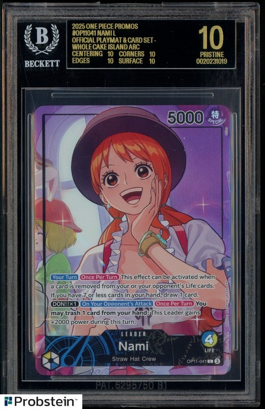 2025 One Piece Promos OP11041 Nami L Whole Cake Island Arc BGS 10 BLACK LABEL