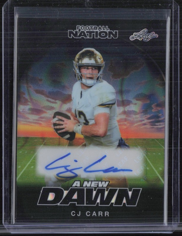 2025 Leaf Football Nation A New Dawn Lava Black CJ Carr 1/1 Auto Autograph 