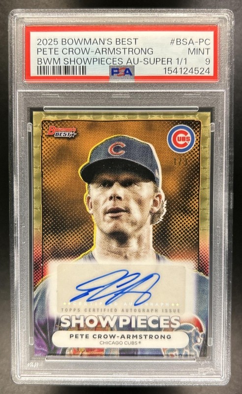 2025 Bowman's Best Pete Crow-Armstrong Showpieces Auto SuperFractor #1/1 PSA 9