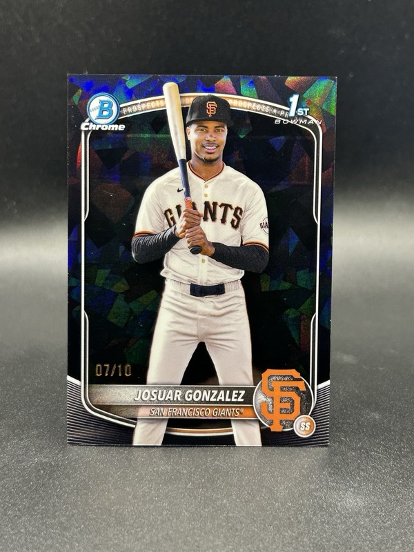 2025 Bowman Chrome Sapphire Josuar Gonzalez 1st Black Refractor 7/10 BCP-153