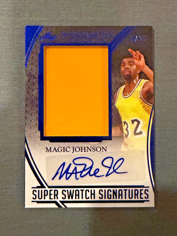 2025 Leaf In The Game Used 5/25 Magic Johnson Patch Auto SS-MJ1 Super Swatch