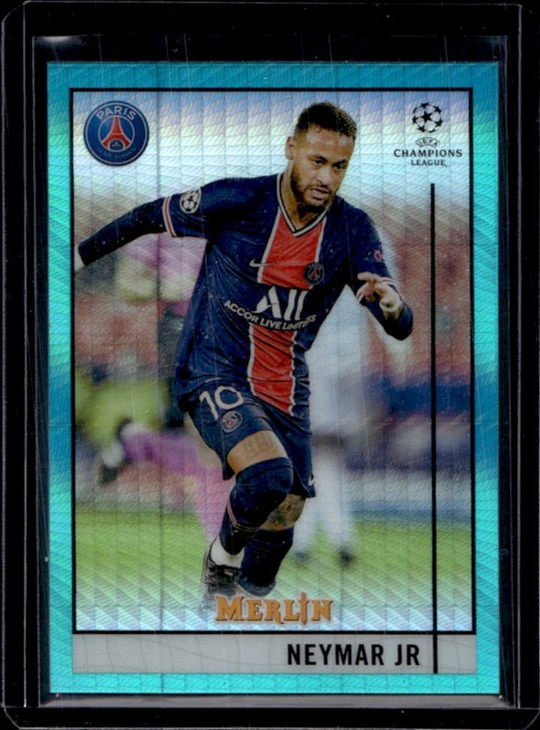 2020-21 Topps Merlin Chrome UEFA Neymar Jr Aqua Prism #58 PSG