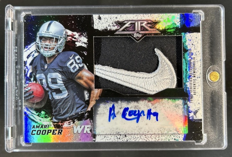 2015 Topps Fire Amari Cooper Nike Swoosh Patch Auto Autograph RC #1/1 Raiders