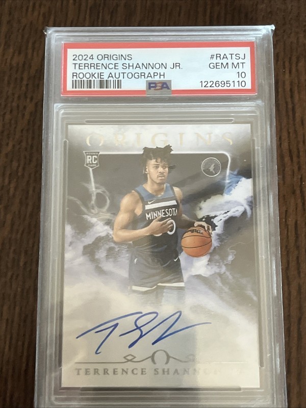 2024 Panini Origins Terrance Shannon Jr. Rookie Autograph, PSA 10, Timberwolves