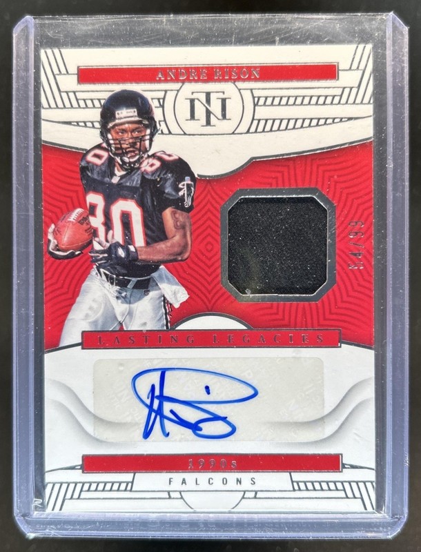 2022 Panini National Treasures Andre Rison Lasting Legacies Jersey Auto #/99