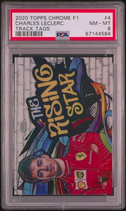 2020 Topps Chrome F1 Track Tags Charles Leclerc #4 Refractor PSA 8