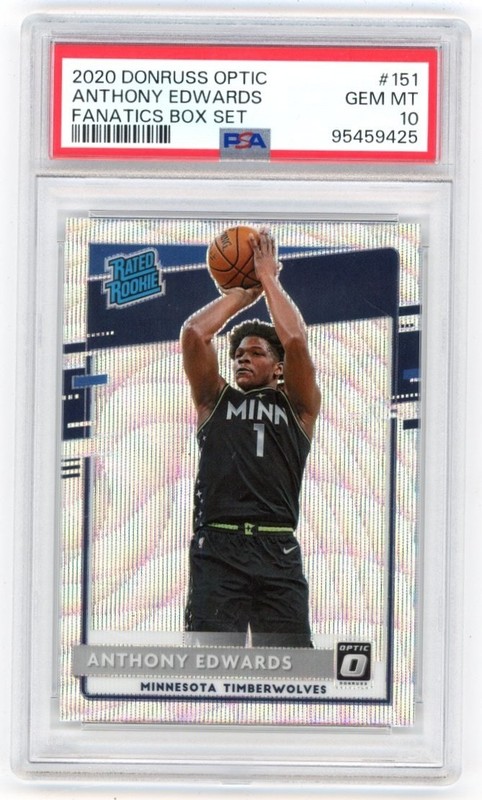 2020 Donruss Optic #151 ANTHONY EDWARDS Rated Rookie Fanatics Box Set RC PSA 10