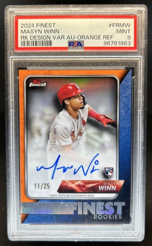 2024 Topps Finest Masyn Winn Rookies Design Auto Variations RC Orange #/25 PSA 9