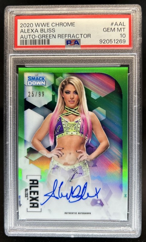 2020 Topps Chrome WWE Alexa Bliss Auto Autograph Green #/99 PSA 10 GEM MINT