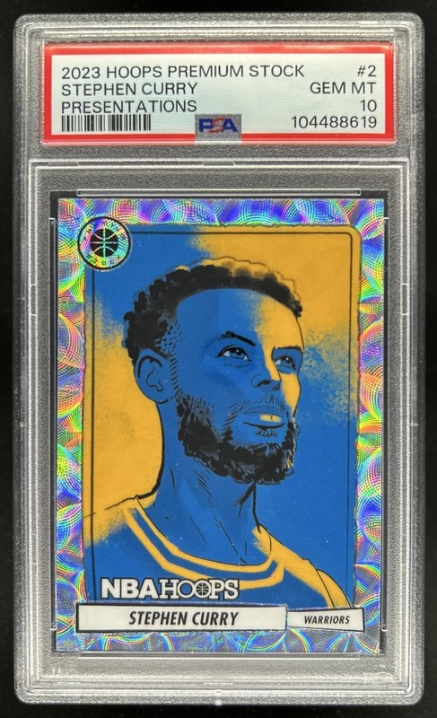 2023-24 Panini Hoops Premium Stock Stephen Curry Presentations #2 PSA 10