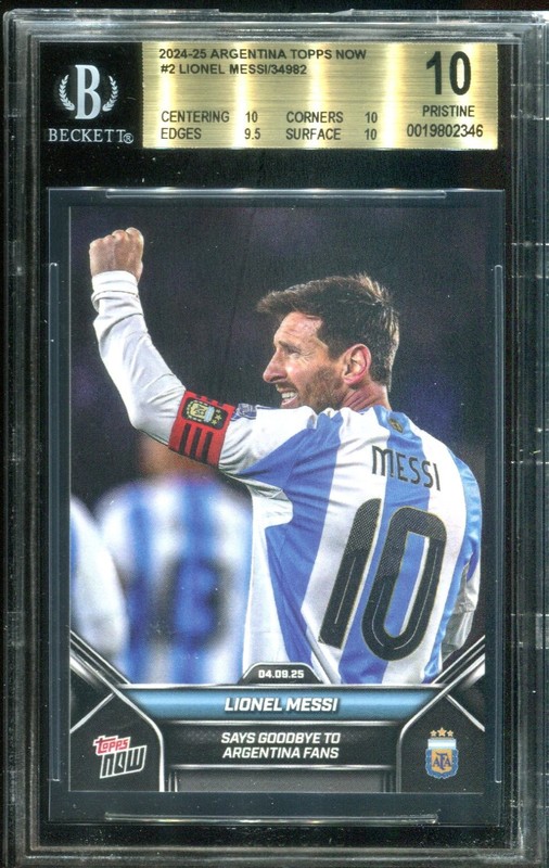 2024 Topps Now Argentina #2 Lionel Messi card BGS 10