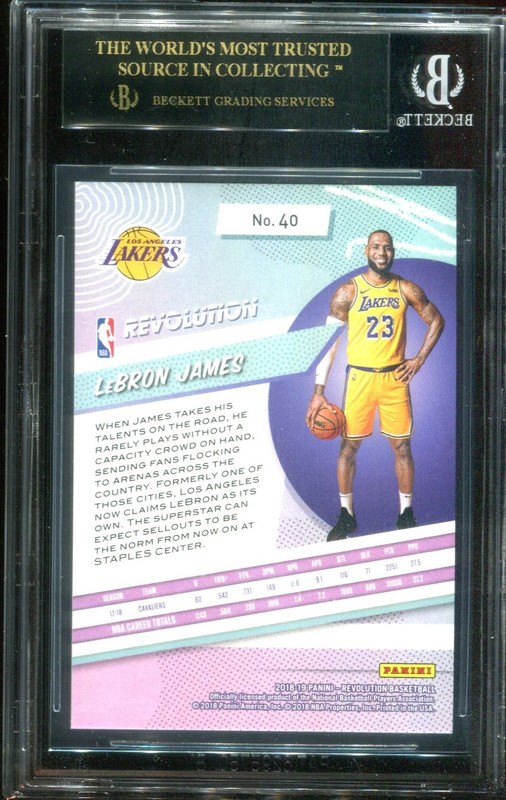 2018 Revolution #40 LeBron James card BGS 10 Black Label view 2
