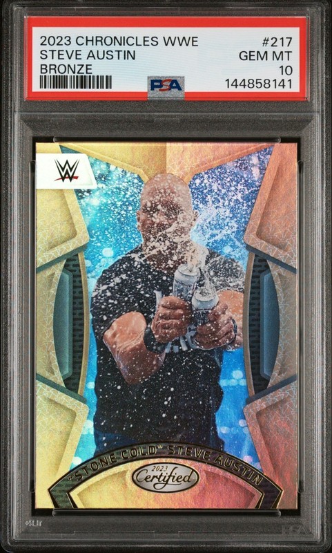 2023 Chronicles WWE Stone Cold Steve Austin Bronze Beer Smash Card PSA 10