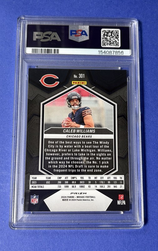 2024 Mosaic Caleb Williams Bears Mosaic #301 PSA 9 MINT view 2