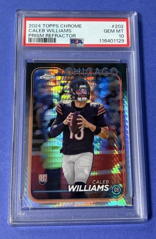 2024 Topps Chrome Caleb Williams Bears RC Prism Refractor #202 PSA 10 GEM MT