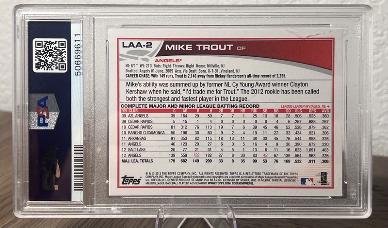 MIKE TROUT 2013 Topps Rookie Cup #LAA-2 PSA GEM MINT 10 Los Angeles Angels view 2