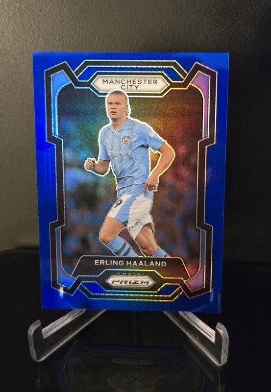 #'d/299 🔥 ERLING HAALAND SP 2023-24 Panini Prizm Premier League EPL Blue #3