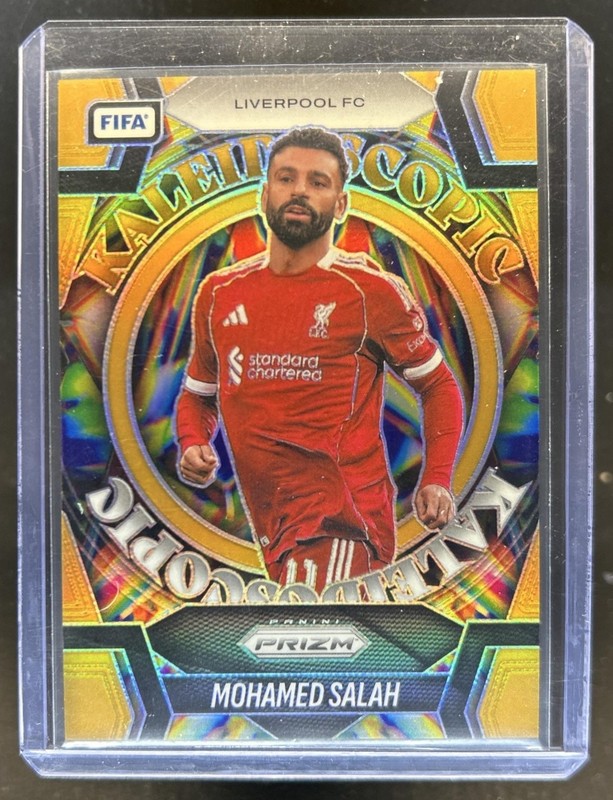 2025-26 Panini Prizm FIFA Mohamed Salah Kaleidoscopic Gold Prizm #/10 Liverpool