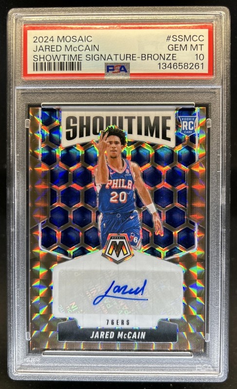 2024-25 Mosaic Jared McCain Showtime Signatures RC Bronze Auto #/49 PSA 10