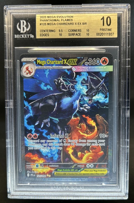 2025 Pokemon PFL Mega Charizard X ex Special Illustration Rare #125/094 BGS 10