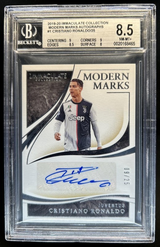 2020 Immaculate Cristiano Ronaldo Modern Marks Auto Autograph #/25 BGS 8.5