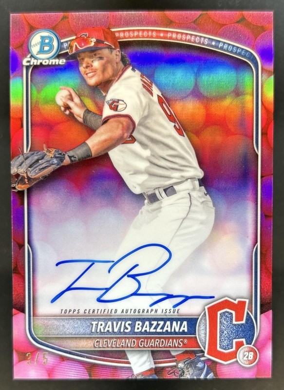 2025 Bowman Travis Bazzana Chrome Prospect Auto Gum Ball Refractor #/5 Guardians