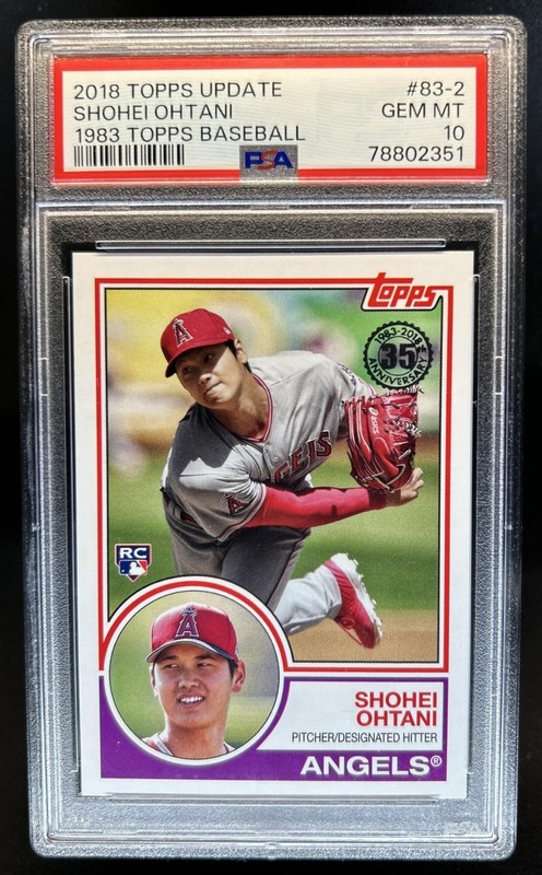 2018 Topps Update Shohei Ohtani 1983 RC Rookie #83-2 Angels PSA 10 GEM MINT