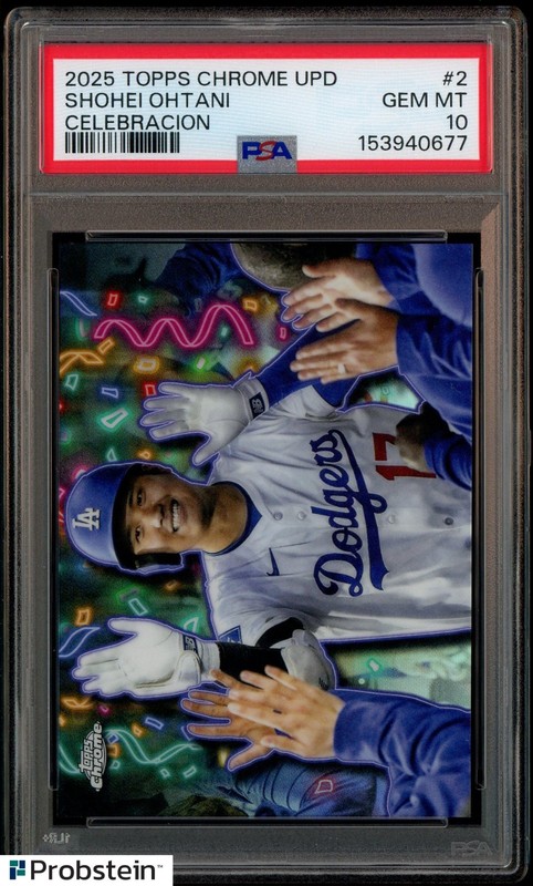 2025 Topps Chrome Update Celebracion #2 Shohei Ohtani Dodgers SSP PSA 10