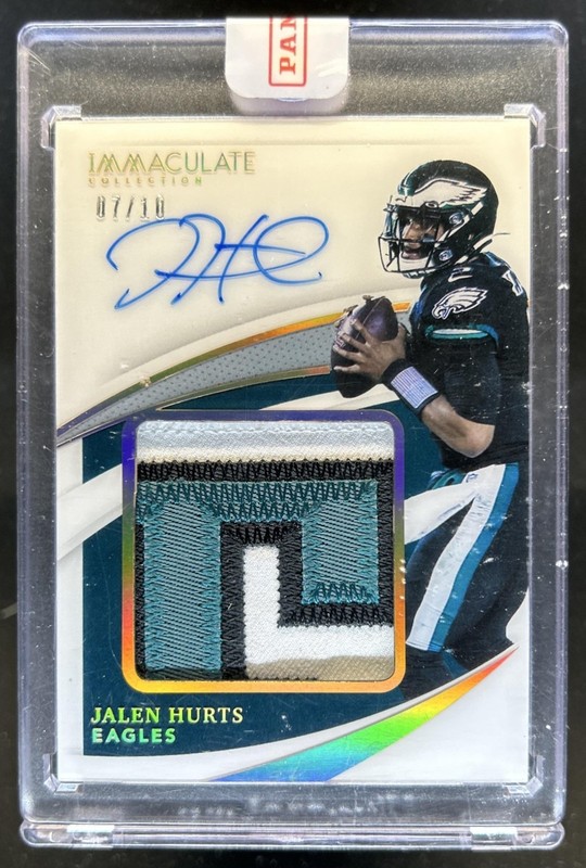 2021 Panini Immaculate Jalen Hurts Premium Patch Auto Autograph Gold #/10 Eagles