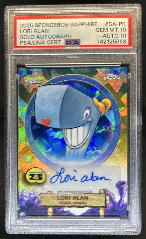 2025 Topps Chrome SpongeBob Sapphire Lori Alan as Pearl Krabs Auto #SA-PK PSA 10