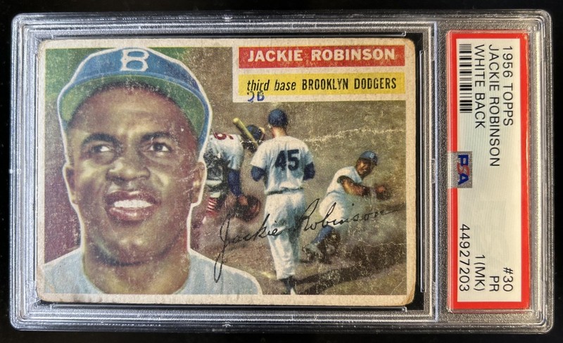 1956 Topps Jackie Robinson #30a Dodgers PSA 1