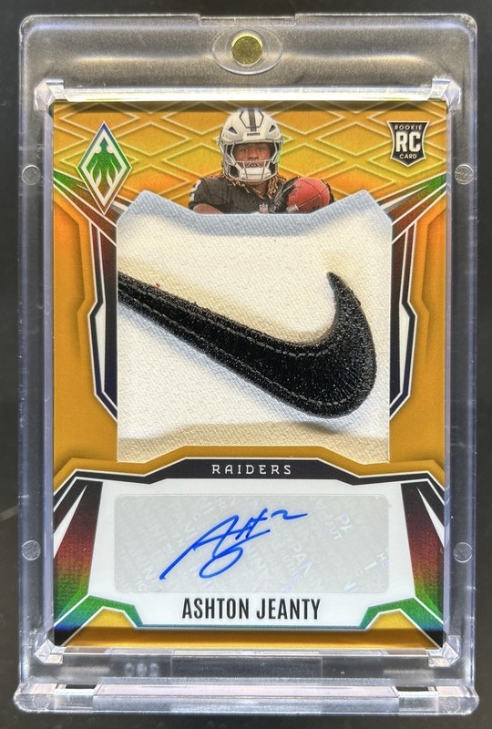 2025 Phoenix Ashton Jeanty RPS Rookie Patch Auto RC Nike Swoosh Gold Prizm #/10