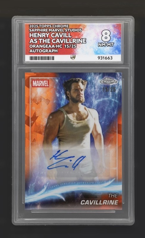 Topps Marvel Studios Chrome The Cavillrine /25 Auto Ace Graded 8 Mint
