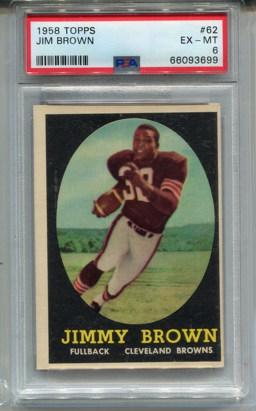 1958 Topps Jim Brown Rookie Card PSA 6 Ex MINT Football #62 Jimmy Brown
