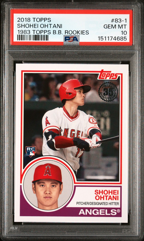 SHOHEI OHTANI 2018 TOPPS 1983 ROOKIE RC #83-1 PSA 10 GEM MINT! MVP SN#151174685