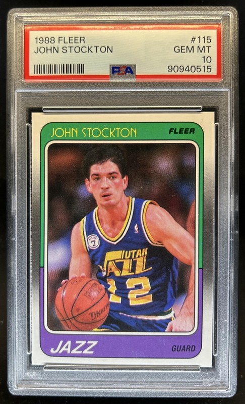 1988-89 Fleer John Stockton Rookie RC #115 Jazz PSA 10 GEM MINT