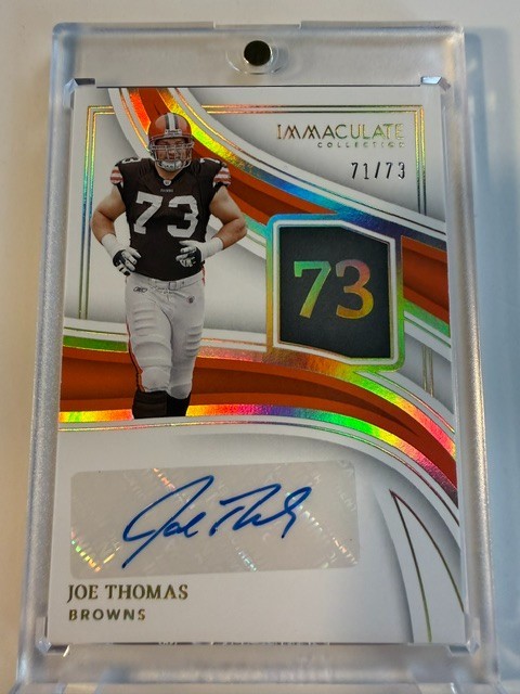 JOE THOMAS 2023 PANINI IMMACULATE AUTO AUTOGRAPH CARD /73! HOF