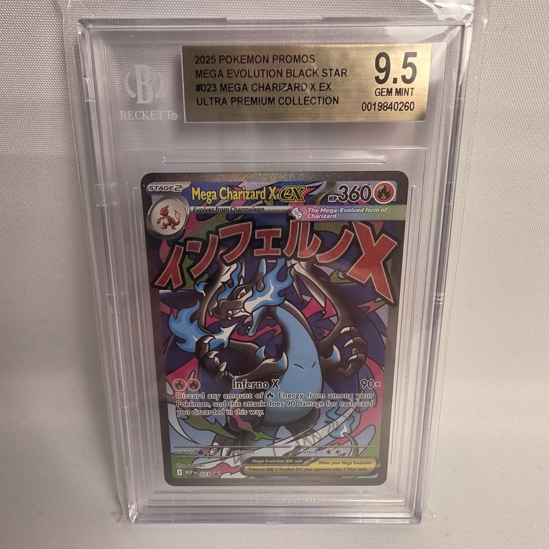 MEGA CHARIZARD X EX PROMO #023 BGS 9.5 MEP EN-ME BLACK STAR 2025 POKEMON PSA 10